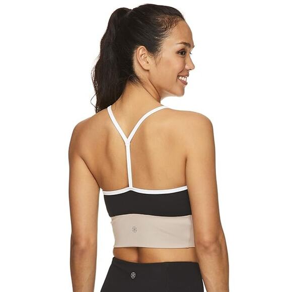 Gaiam (M) Strappy Wireless Sports Bra Med-Impact Racerback Workout Yoga Bralette - Picture 6 of 14
